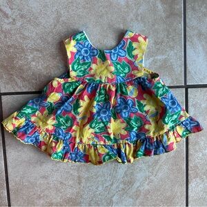 Vintage Colorful Floral Baby Dress